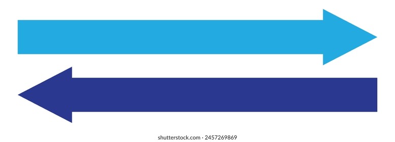 Straight long horizontal arrow icon. Long arrows icon set. Vector set of trendy long arrows left and right in flat style. 11:11