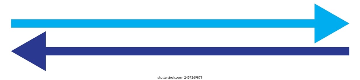 Straight long horizontal arrow icon. Long arrows icon set. Vector set of trendy long arrows left and right in flat style. 11:11