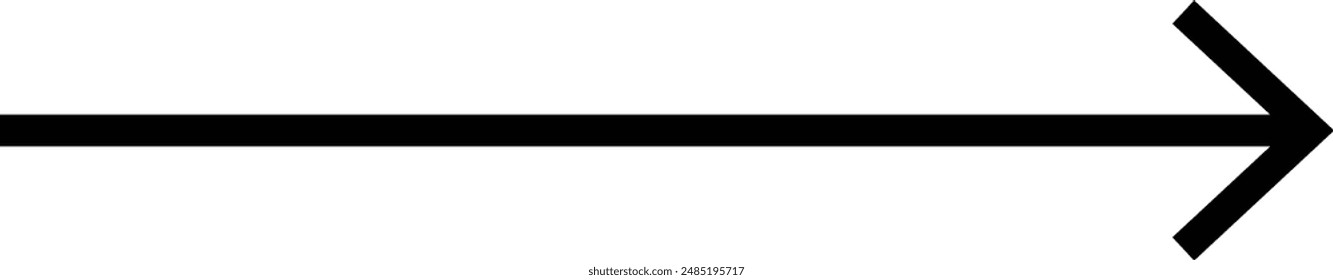 Straight long right vector arrow icon