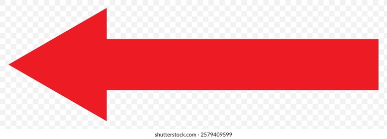 Straight long thin right vector arrow icon. Red Long arrow vector, icon. white horizontal arrow. Vector illustration on transparent background. Eps 10.