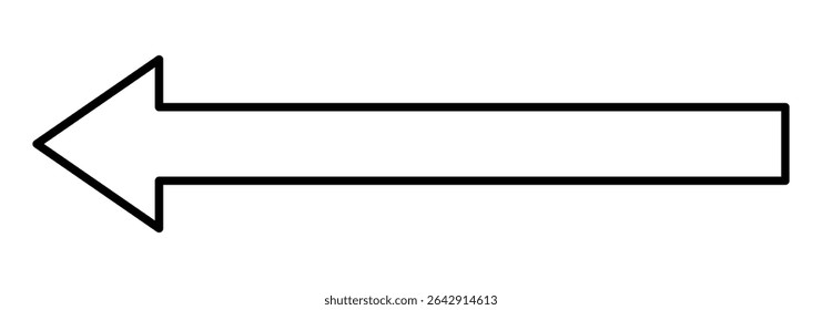 Straight long thin right vector arrow icon. Long arrow vector, Blue long arrow pointing to the right. Vector illustration.