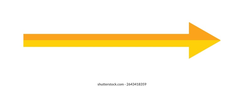 Straight long thin right vector arrow icon. Orange Long arrow vector, icon. orange horizontal arrow. Vector illustration. Eps 10. 