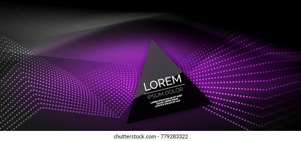 Straight neon lines in dark space, vector techno abstract template - Shutterstock ID 779283322