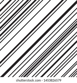 Straight oblique black segments. Vector seamless pattern.Monochrome geometric background. 