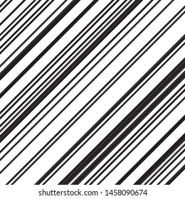 Straight oblique black segments. Vector seamless pattern.Monochrome geometric background. 