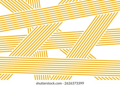 Straight orange lines. Spaghetti texture. Ramen or noodle pattern. Pasta, tagliatelle, macaroni or capellini background. Traditional Italian, Chinese of Japan food print. Vector illustration.