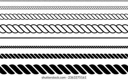 straight outline silhouette rope border pattern