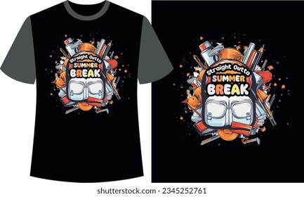 Unmittelbare Outta Summer Break Zurück zum T-Shirt-Design der Schule