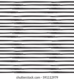 Straight, parallel lines. Grunge linear backdrop. Vector seamless pattern, variable width stripes.