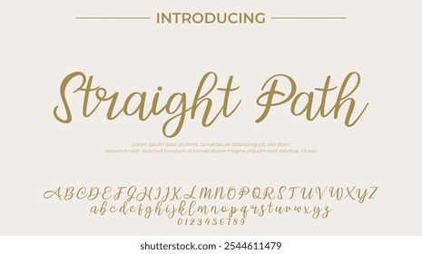 Straight Path Font Stylish brush painted an uppercase vector letters, alphabet, typeface