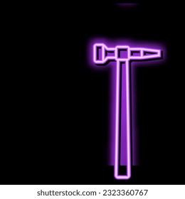 straight peen hammer tool neon light sign vector. straight peen hammer tool illustration