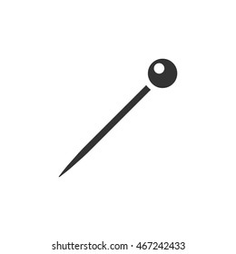 Straight pin icon in single grey color. Fashion industry sewing dressmaker tailor