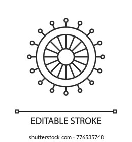 Straight pins set linear icon. Thin line illustration. Contour symbol. Vector isolated outline drawing. Editable stroke