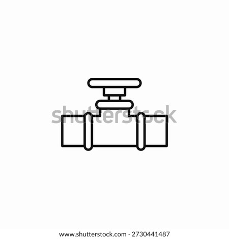 straight pipe valve icon sign vector