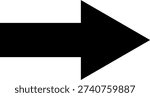 Straight Pointed arrow icon. Black arrow pointing right. Direction pointer