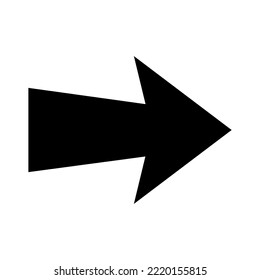 Icono de flecha recta apuntando. Flecha negra hacia la derecha. Puntero de dirección negra. Ilustración del vector