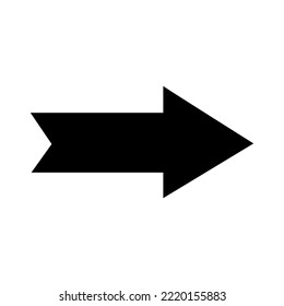 Icono de flecha recta apuntando. Flecha negra hacia la derecha. Puntero de dirección negra. Ilustración del vector