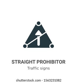 Straight prohibitor no entry sign vector icon on white background. Flat vector straight prohibitor no entry sign icon symbol sign from modern traffic sign collection for mobile concept and web apps 