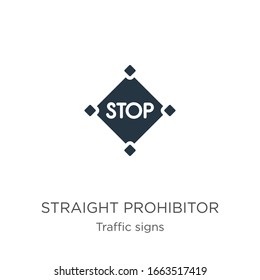 Straight prohibitor no entry sign icon vector. Trendy flat straight prohibitor no entry sign icon from traffic sign collection isolated on white background. Vector illustration can be used for web and