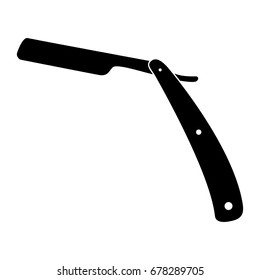 Straight razor black icon .