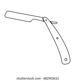 Straight razor black icon .