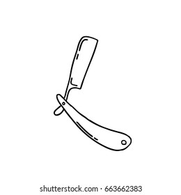 straight razor doodle icon