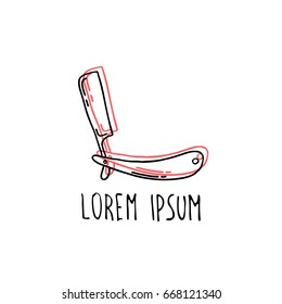 straight razor doodle icon