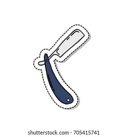 straight razor doodle icon