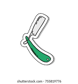 straight razor doodle icon