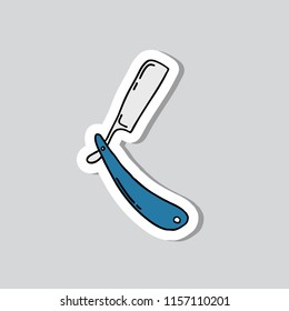 straight razor doodle sticker icon