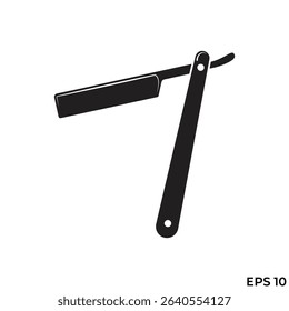 straight razor flat icon vector
