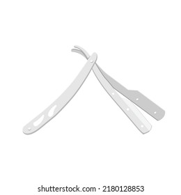 Straight Razor Flat Illustration. Clean Icon Design Element on Isolated White Background