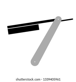 straight razor flat illustration isolated on white. Barber shop instruments series