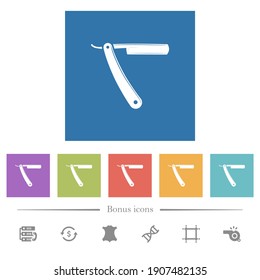 Iconos blancos planos y de razo recto en fondos cuadrados. 6 iconos de bonificación incluidos.