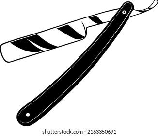 Straight razor. Graphic Vector illustration