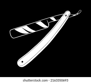 Straight razor. Graphic Vector illustration