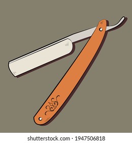 símbolo de contorno del icono de dibujo de la mano de la navaja en el fondo oscuro. Vector