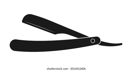 Straight razor icon. A Barber tool for beard shave. Barbershop symbol. Vector illustration.