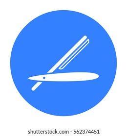 Straight razor icon in black style isolated on white background. Hairdressery symbol stock vector illustration.