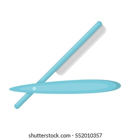 Straight razor icon in cartoon style isolated on white background. Hairdressery symbol stock vector illustration.