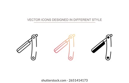 Design de ícone Razor reto com fundo branco ilustração stock