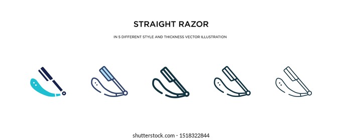 straight razor icon in different style and thickness vector illustration. two colored and black straight razor vector icons in filled, outline, line, stroke style can be used for web, mobile, ui