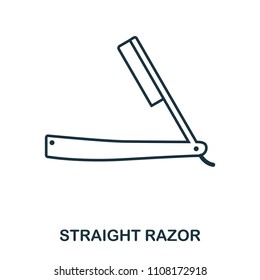 Straight Razor icon. Flat style icon design. UI. Illustration of straight razor icon. Pictogram isolated on white. Ready to use in web design, apps, software, print.