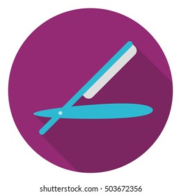 Straight razor icon in flat style isolated on white background. Hairdressery symbol stock vector illustration.
