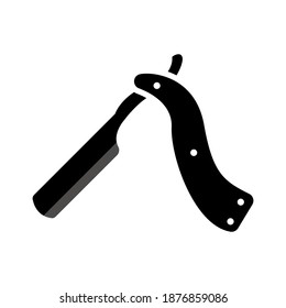straight razor icon of glyph style vector illustration design
