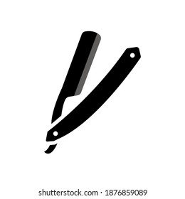 straight razor icon of glyph style vector illustration design