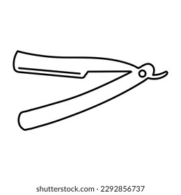 Straight razor icon illustration on white background