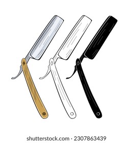 Straight razor icon isolated on white background