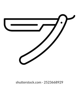 Straight razor icon in line style with editable stroke. Icon about barbershop in line style with editable stroke