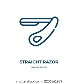 Straight Razor Icon. Linear Vector Illustration From Beauty Salon Collection. Outline Straight Razor Icon Vector. Thin Line Symbol For Use On Web And Mobile Apps, Logo, Print Media.